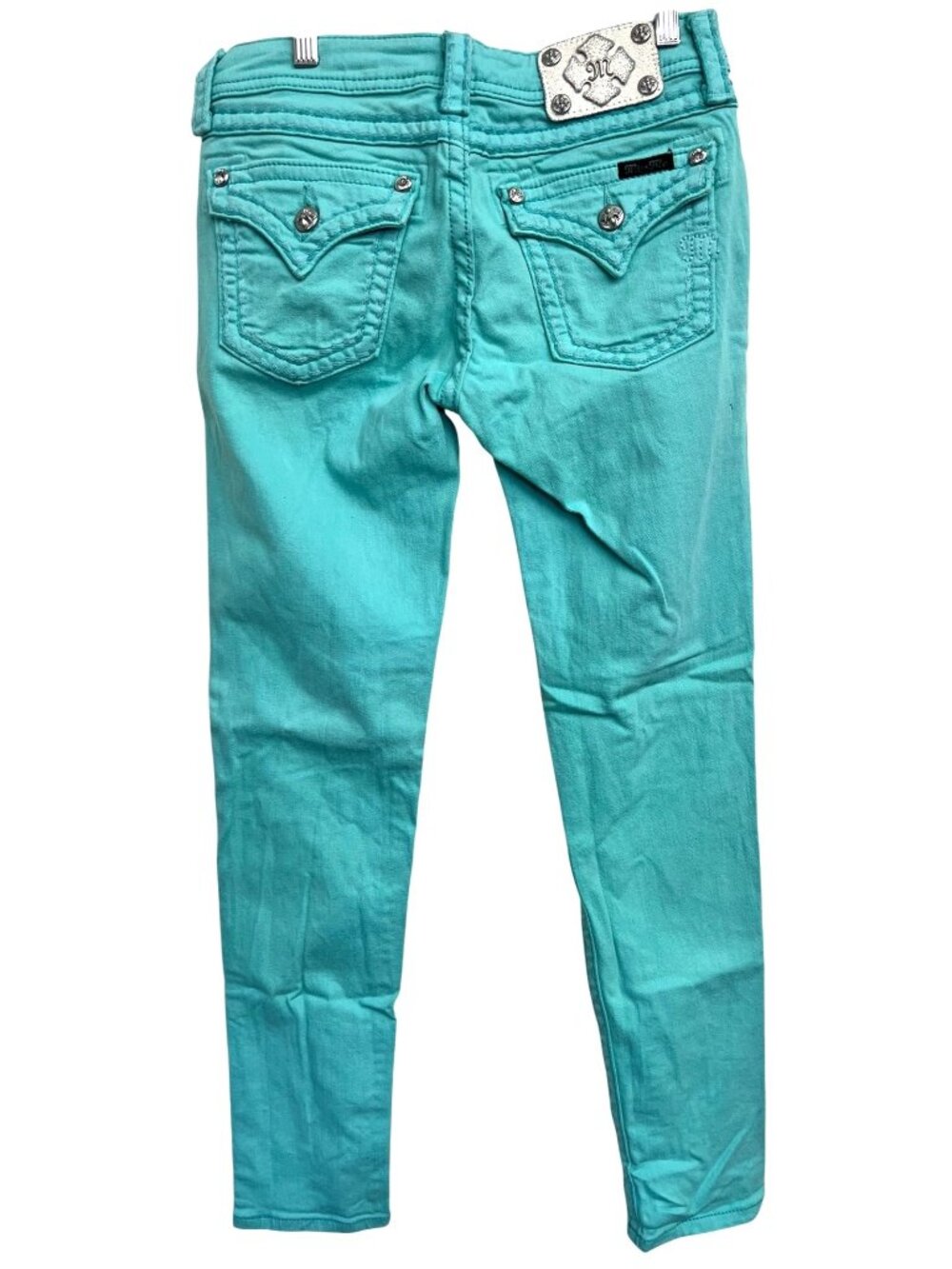Miss Me Wome'ns Turquoise Ankle Skinny Jeans Size 28